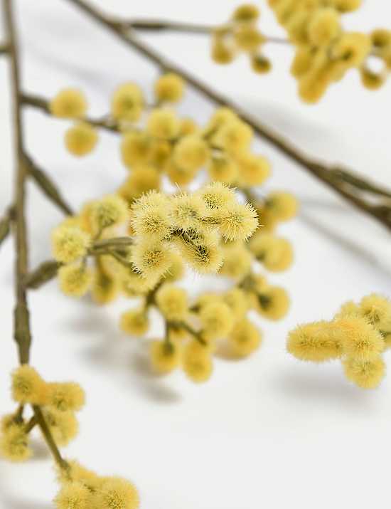 Set of 3 Artificial Mimosa Single Stems