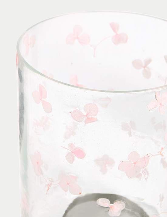 Pressed Flower Hurricane Candle Holder