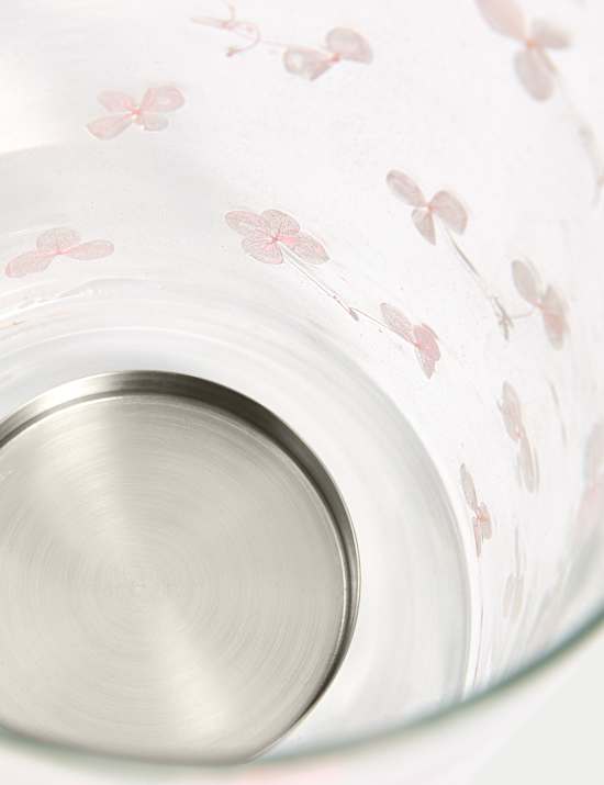 Pressed Flower Hurricane Candle Holder