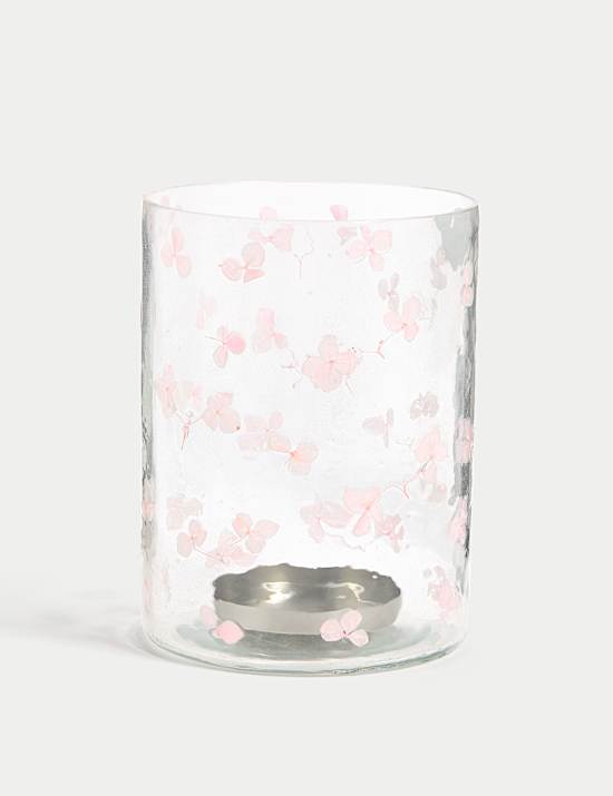 Pressed Flower Hurricane Candle Holder