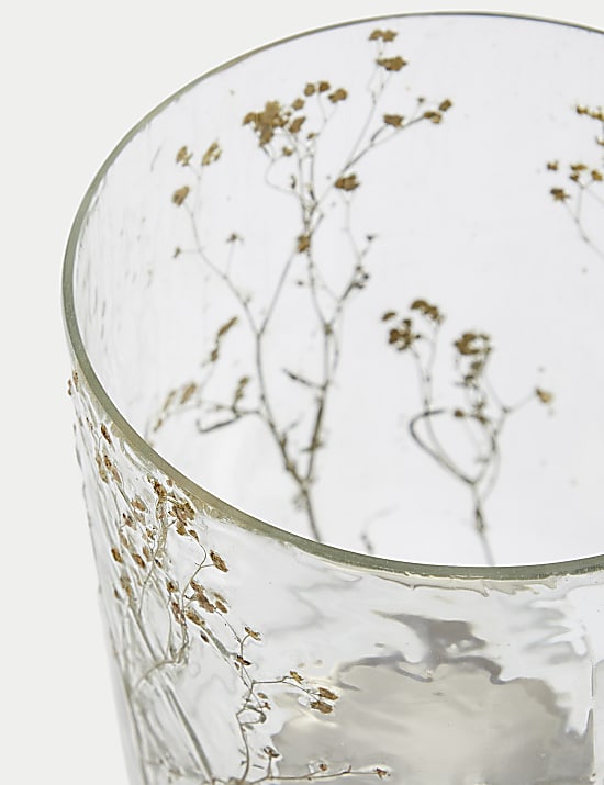 Pressed Flower Hurricane Candle Holder
