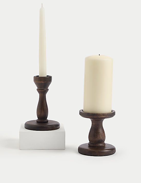 Ξύλινη βάση για κεριά δείπνου & ρεσώ