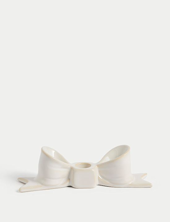 Κεραμικό κηροπήγιο για μακρόστενα κεριά με φιόγκο