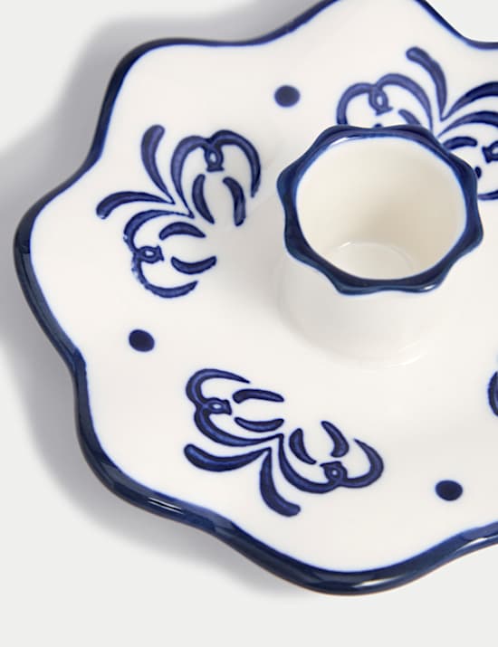 Floral Ceramic Dinner Candle Holder