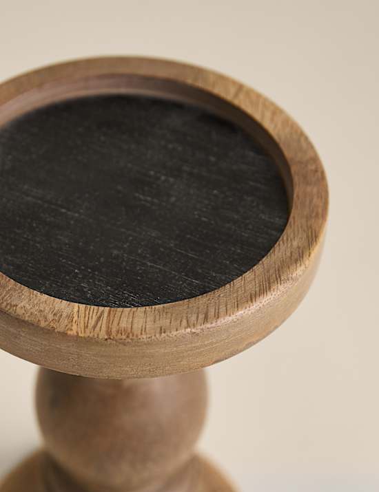 Kerzenhalter für hohe Säulenkerzen aus Holz