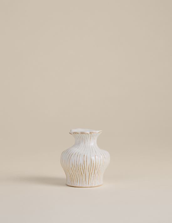Ridged Ceramic Dinner Candle Holder