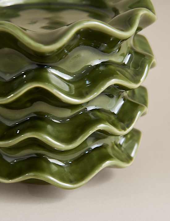 Porte-bougie pilier en céramique volantée