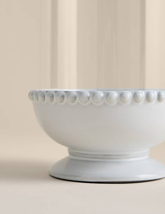 Bead Ceramic Hurricane Candle Holder