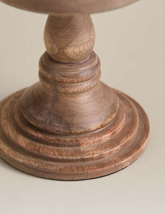 Wooden Pillar Candle Holder