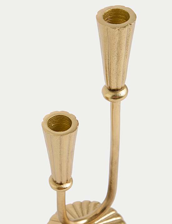 Textured Metal Dinner Candle Holder