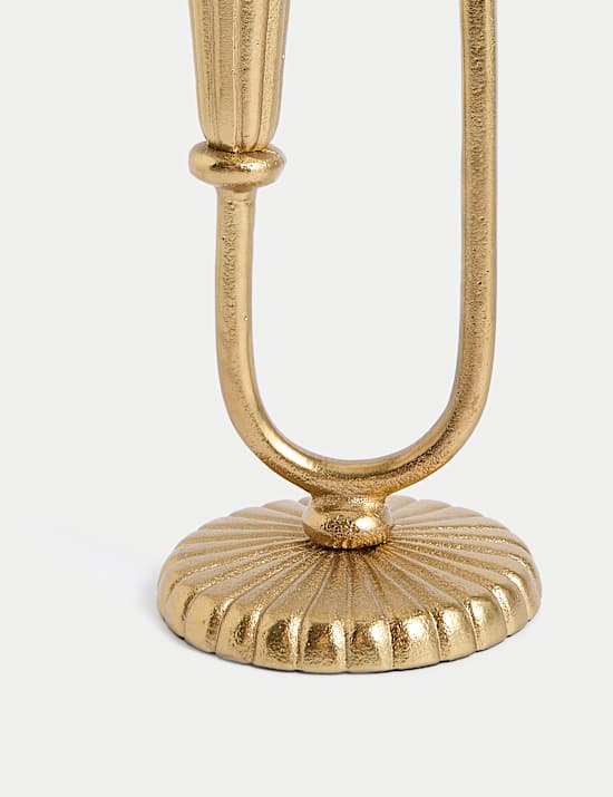 Textured Metal Dinner Candle Holder