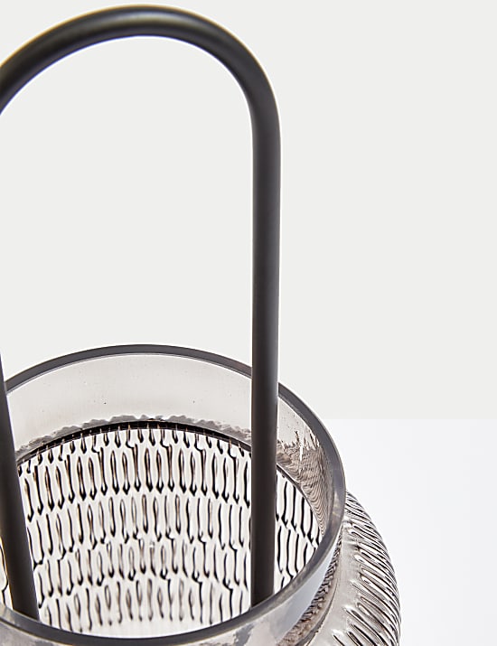 Ridged Glass Small Lantern