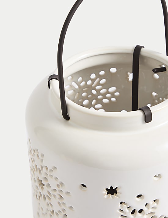 Star Cut Out Ceramic Lantern