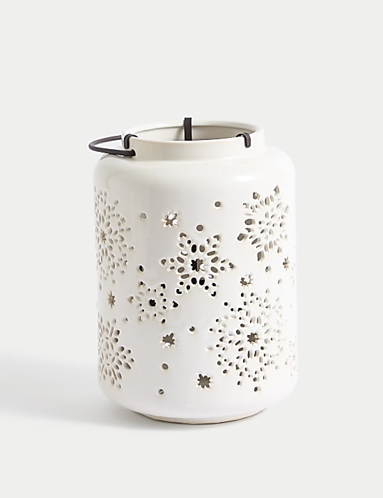 Star Cut Out Ceramic Lantern