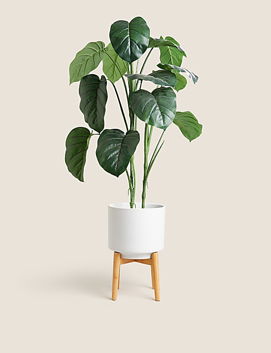 Large Ceramic Planter with Stand