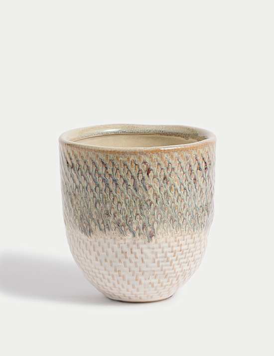 Medium Glazed Textured Ceramic Planter