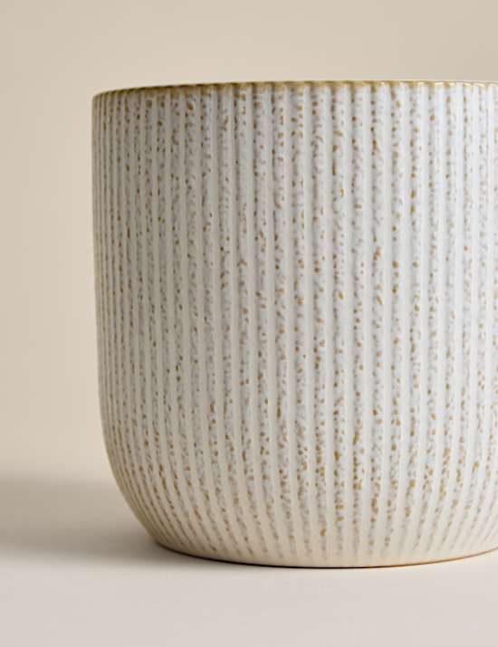 Ridged Ceramic Planter
