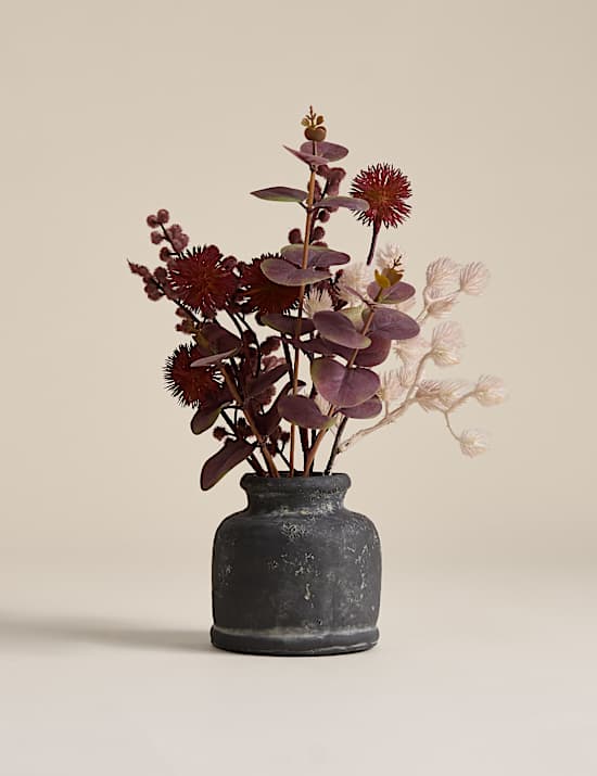 Artificial Dried Arrangement in Cement Pot