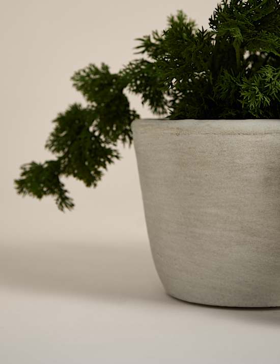 Künstliches Hängemoos im Betontopf