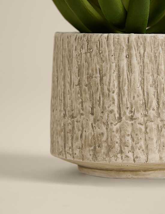Artificial Mini Succulent in Textured Cement Pot