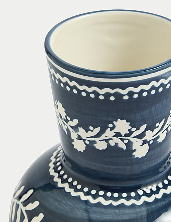 Vase en c&eacute;ramique &agrave; motif fleuri