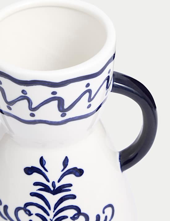 Medium Handpainted Floral Ceramic Vase