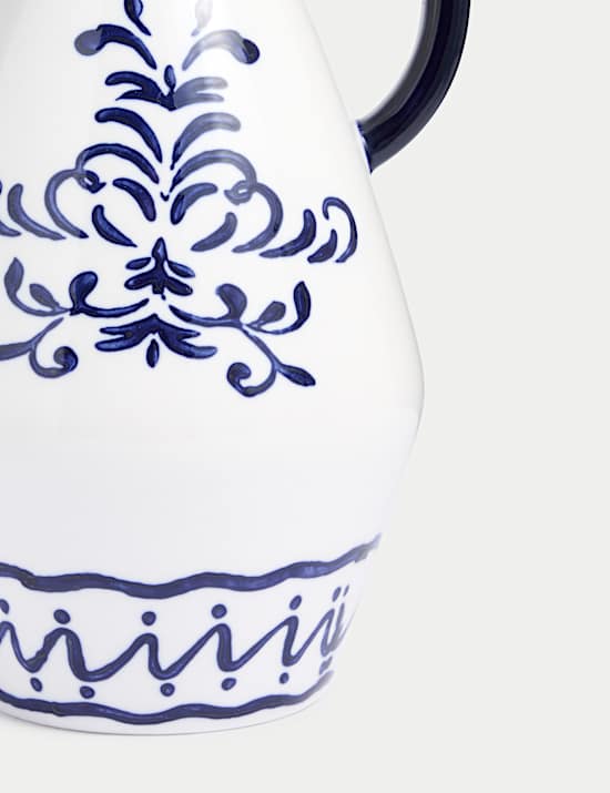 Medium Handpainted Floral Ceramic Vase