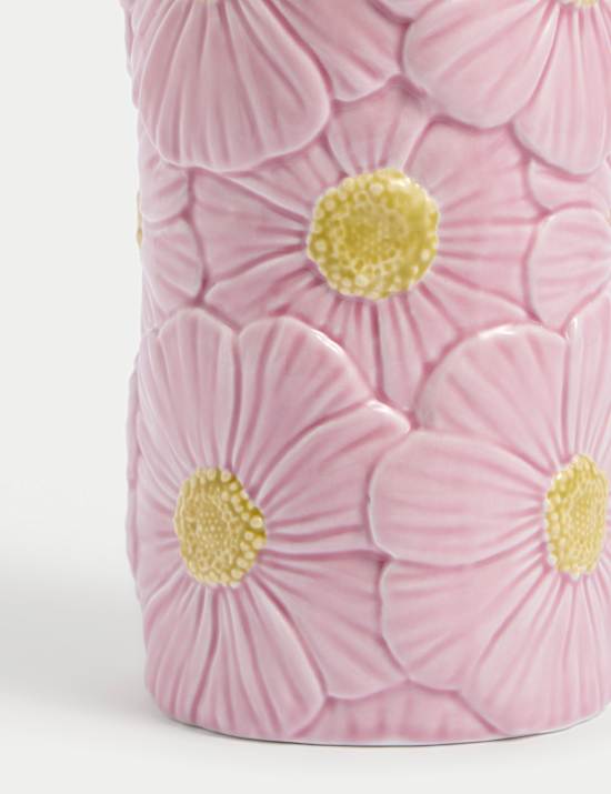 Daisy Ceramic Cylinder Vase