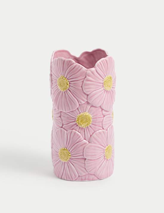 Daisy Ceramic Cylinder Vase