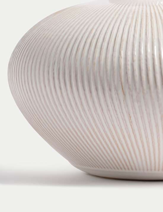 Medium Ridged Textured Ceramic Vase
