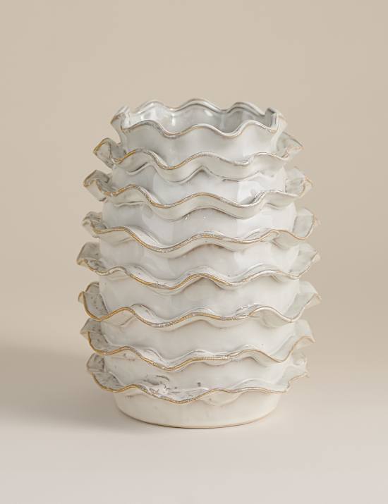 Large Frill Ceramic Vase