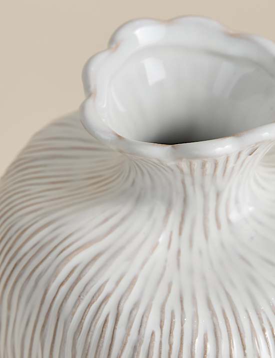 Ridged Organic Ceramic Vase