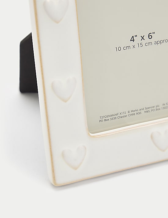 Ceramic Heart Photo Frame 4x6 Inch