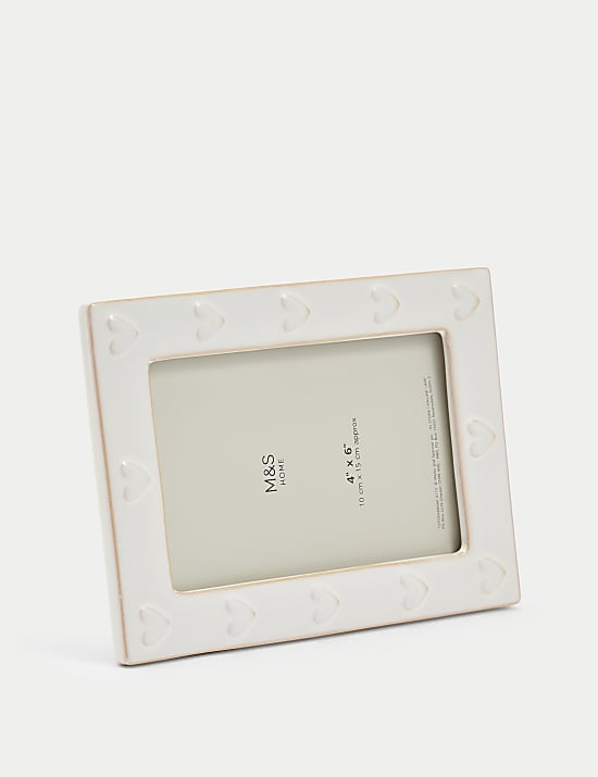 Ceramic Heart Photo Frame 4x6 Inch