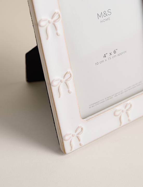 Ceramic Bow Photo Frame 4x6 inch