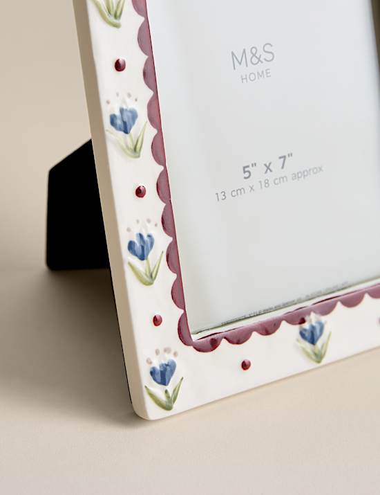 Ceramic Floral Photo Frame 5x7 inch