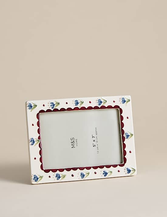 Ceramic Floral Photo Frame 5x7 inch