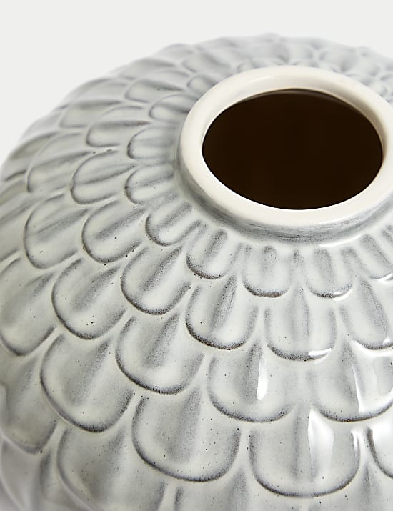 Tall Scallop Glazed Vase