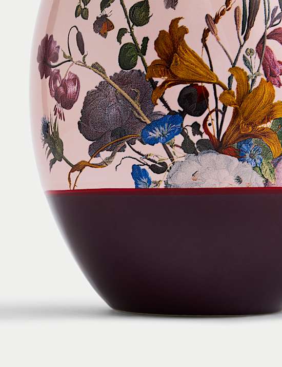 Medium Floral Ceramic Round Vase