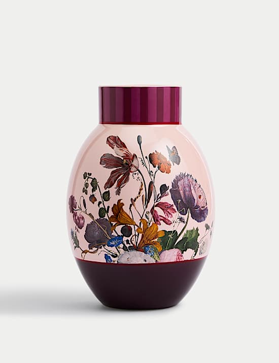 Medium Floral Ceramic Round Vase