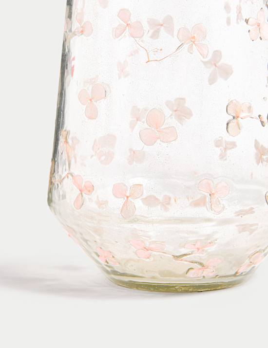 Pressed Flower Glass Vase