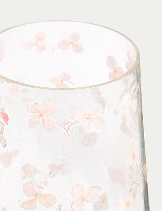 Pressed Flower Glass Vase