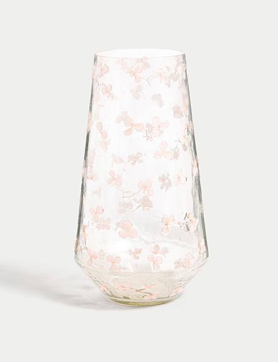Pressed Flower Glass Vase
