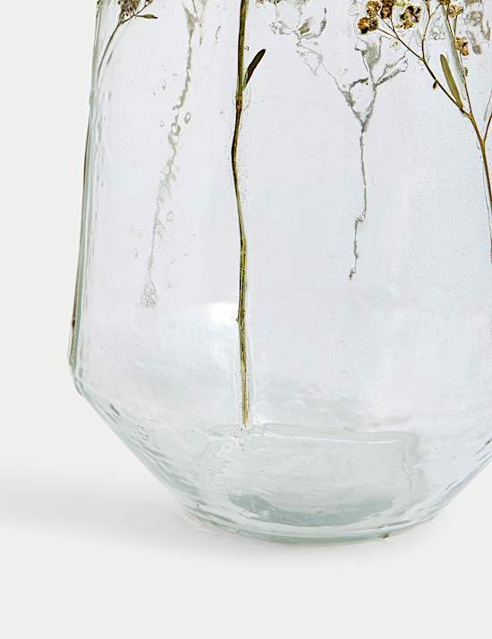 Pressed Flower Glass Vase