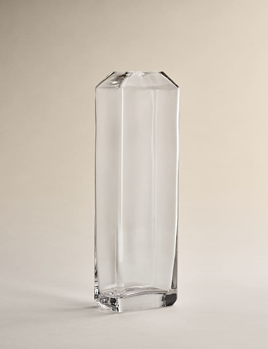 Tall Angular Glass Vase