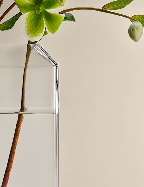 Tall Angular Glass Vase