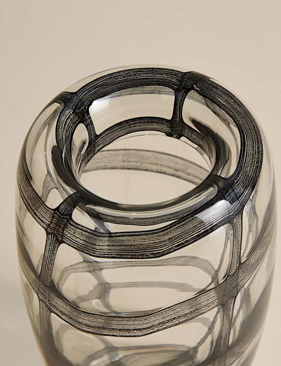 Medium Check Glass Vase