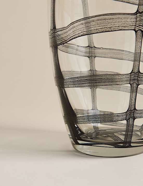 Medium Check Glass Vase