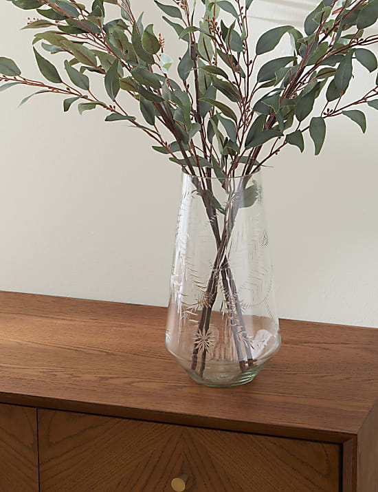 Etched Glass Vase