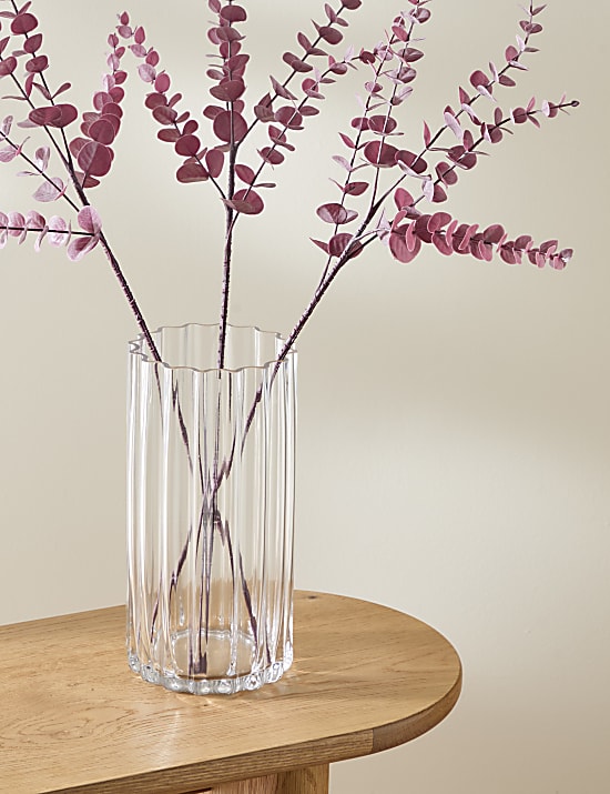 Ridged Glass Cylinder Vase